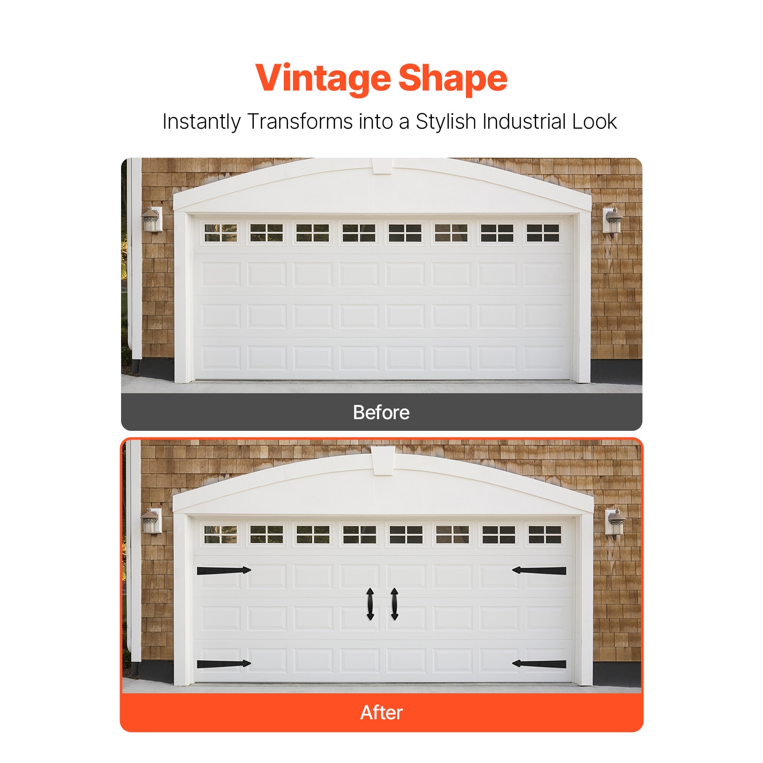Decorative Magnetic Garage Door Hinges And Handles Black Kit_voghion.com